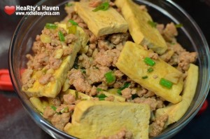 Braised Tofu with Ground Pork
