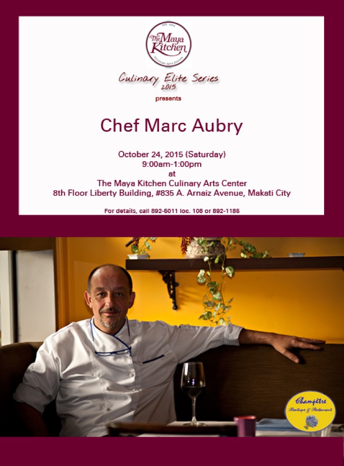 Chef Marc Aubry of ChampĂȘtre Restaurant at the Maya Kitchen