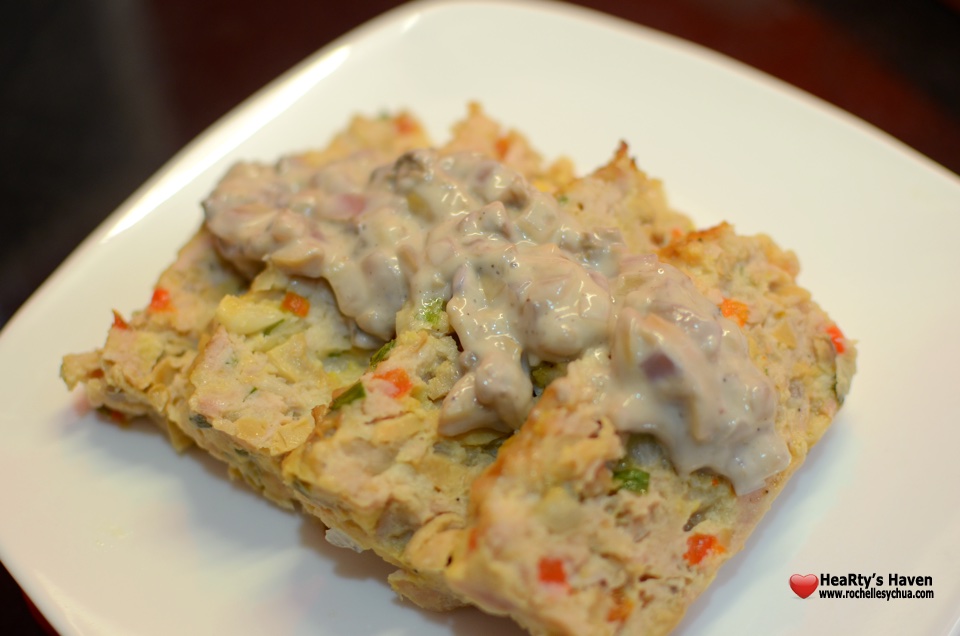 Mushroom-Chicken Loaf with Gravy